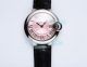 Replica Ballon Bleu De Cartier Ladies Watch Pink Dial Black leather band 33mm (1)_th.jpg